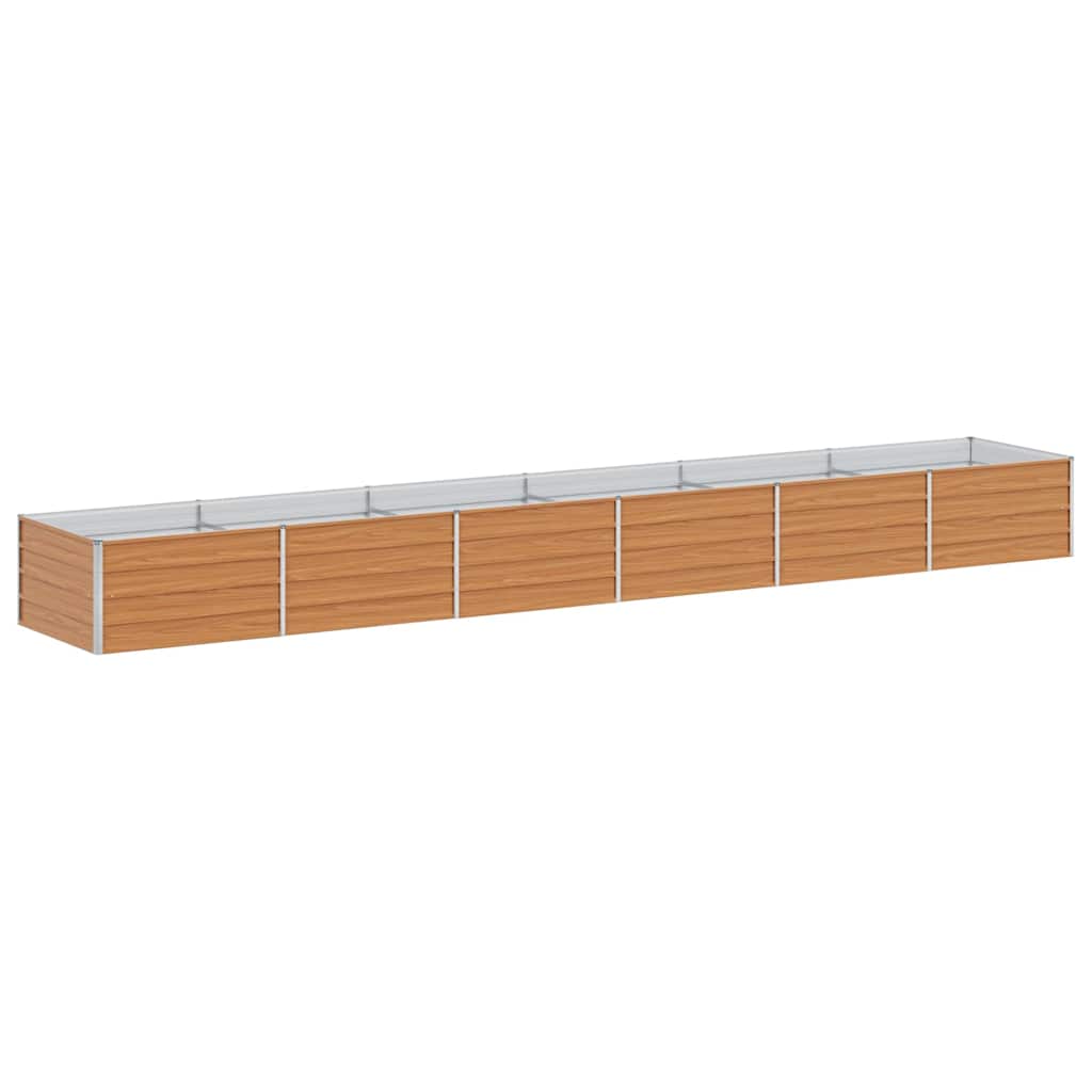Hochbeet Hellbraun 100 x 100 x 77 cm Verzinkter Stahl