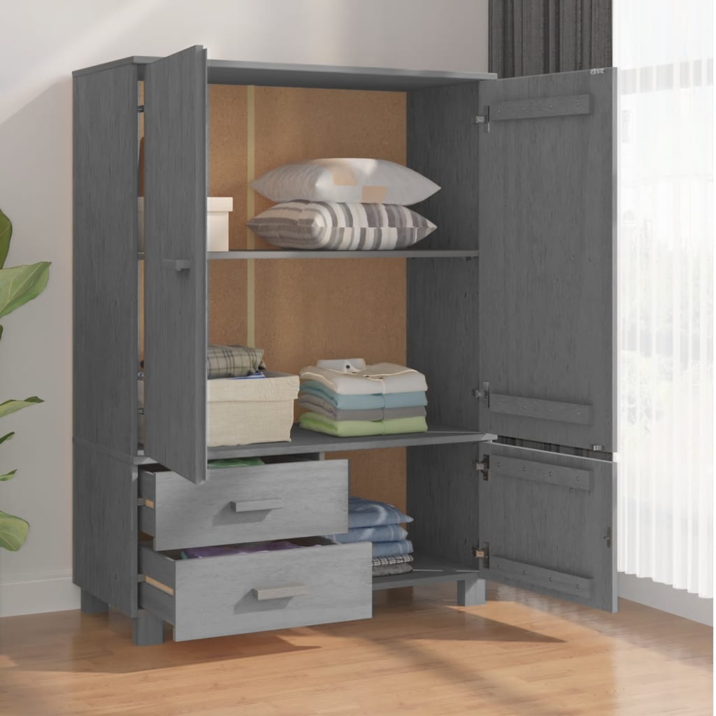 Kleiderschrank HAMAR Honigbraun 99x45x137 cm Massivholz Kiefer