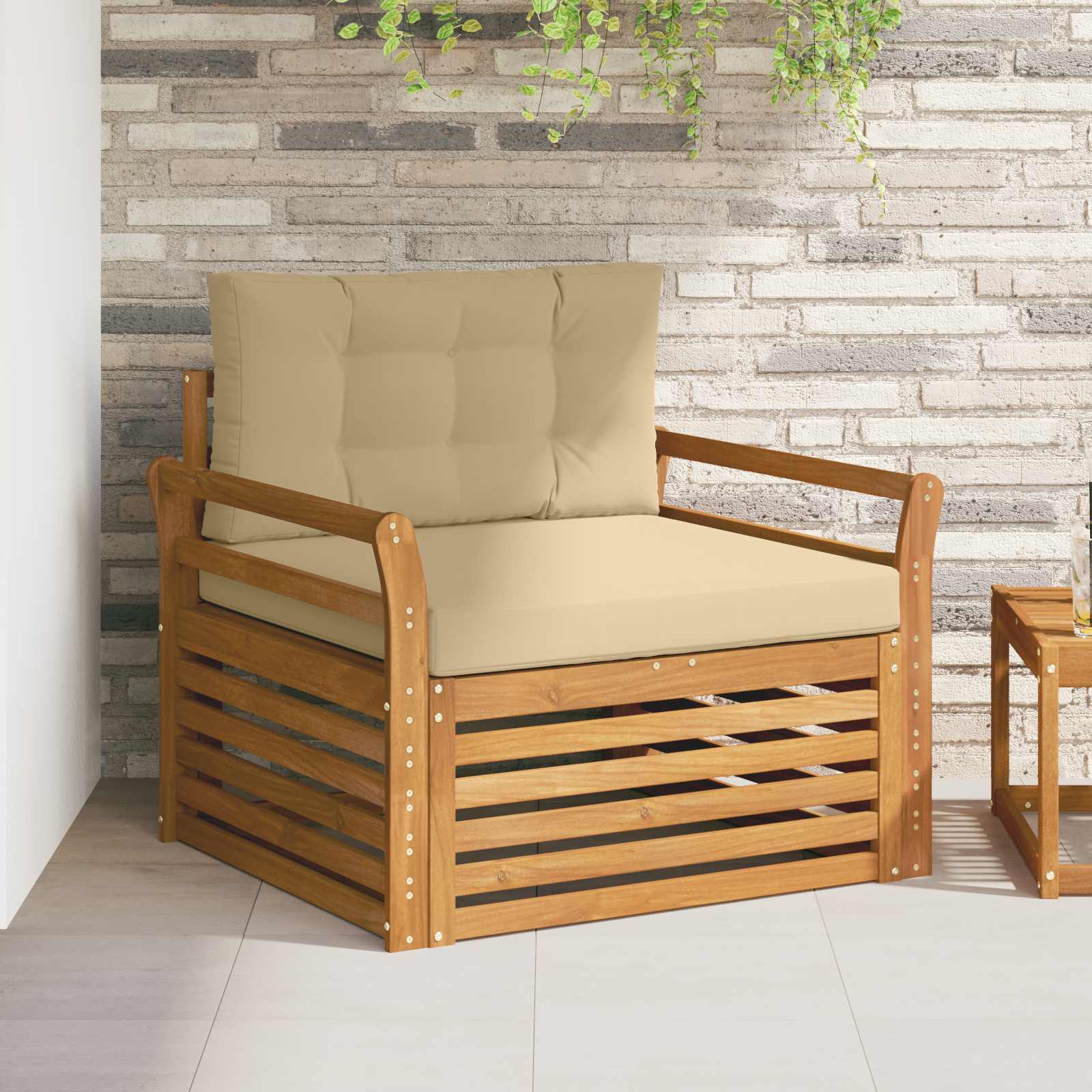 2 Stück Outdoor-Sofa Natur