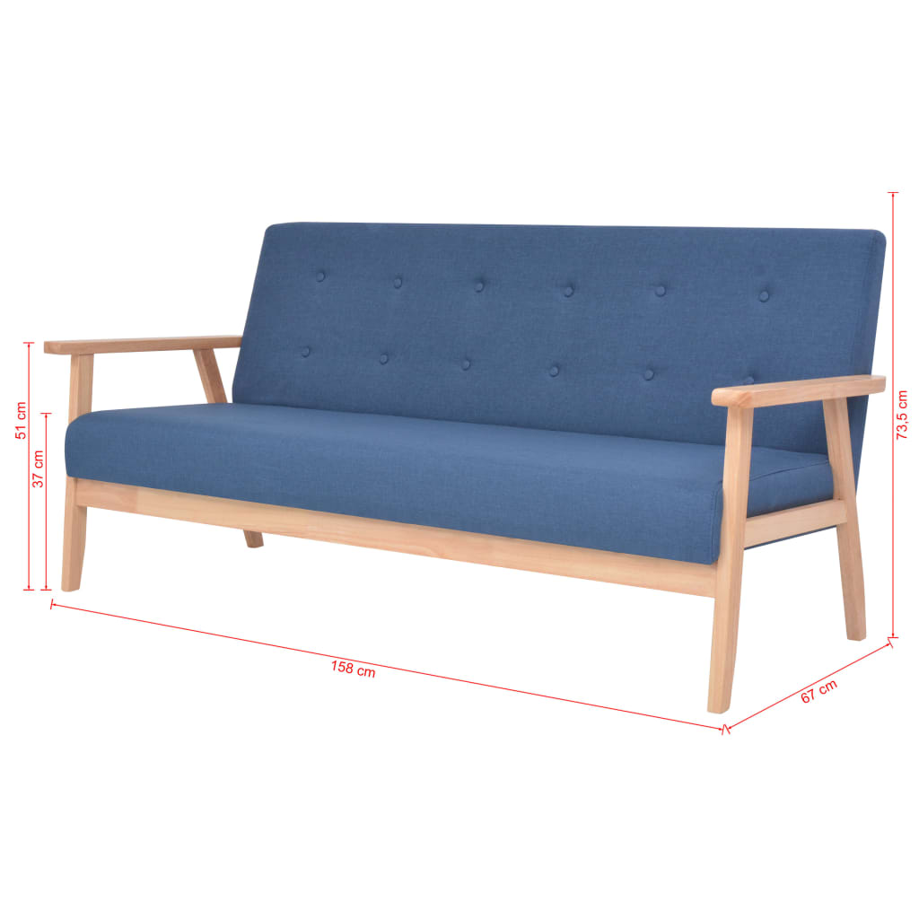 2-Sitzer-Sofa Stoff Hellgrau