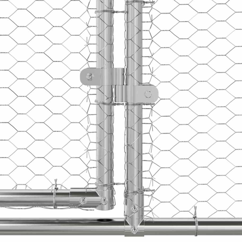 Hühnerkäfig 2 pcs Silber 400 x 200 x 200 cm Stahl und PE
