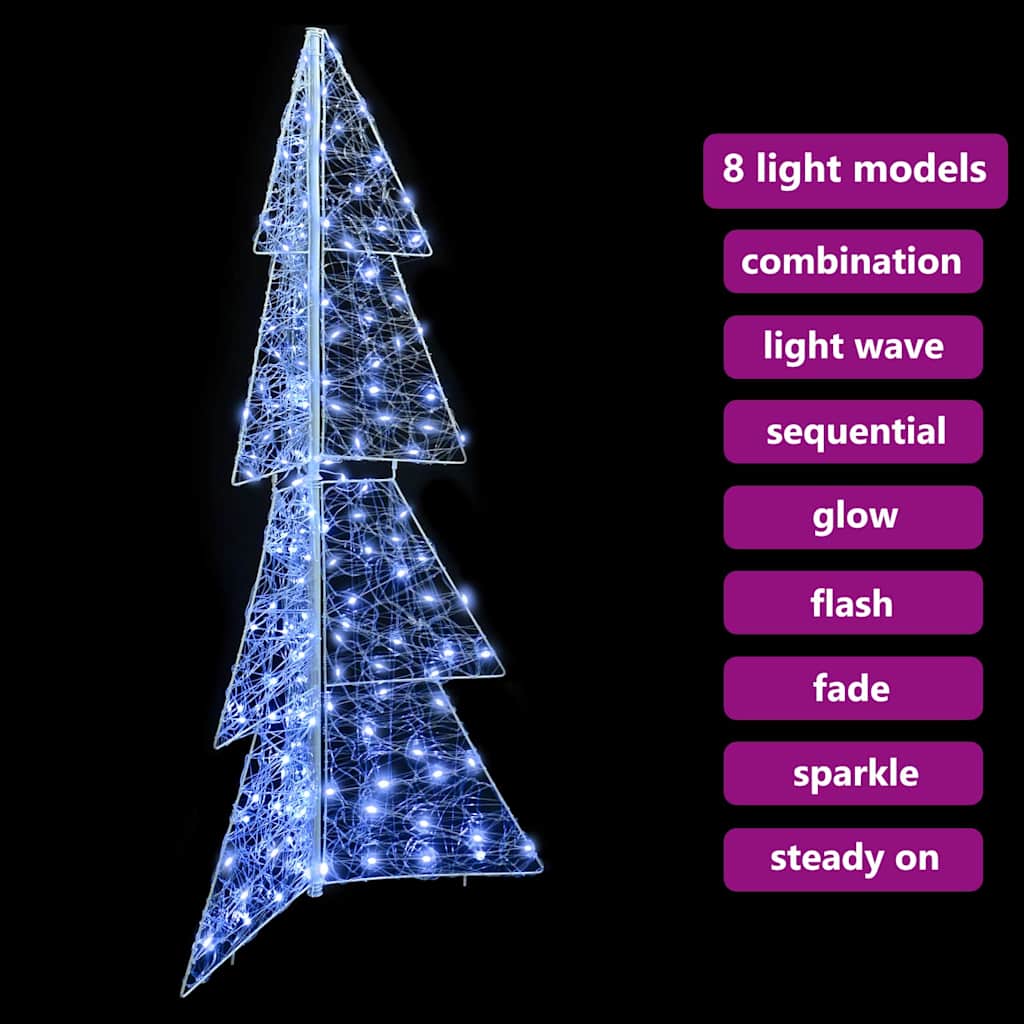Weihnachtsbaum mit 100 LEDs Warmes Weiß 120 cm Acryl