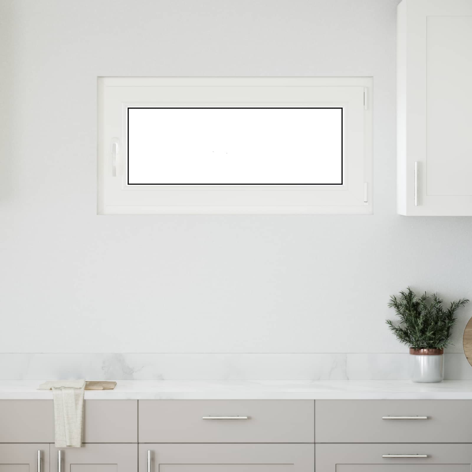 Kellerfenster RISOR 50 x 50 cm PVC und Glas Weiß