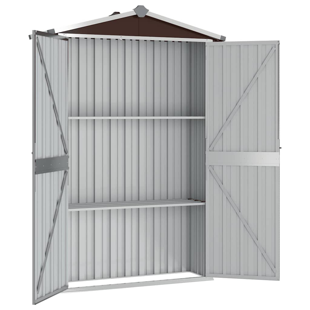 Gerätehaus Grün 116x45x175 cm Verzinkter Stahl