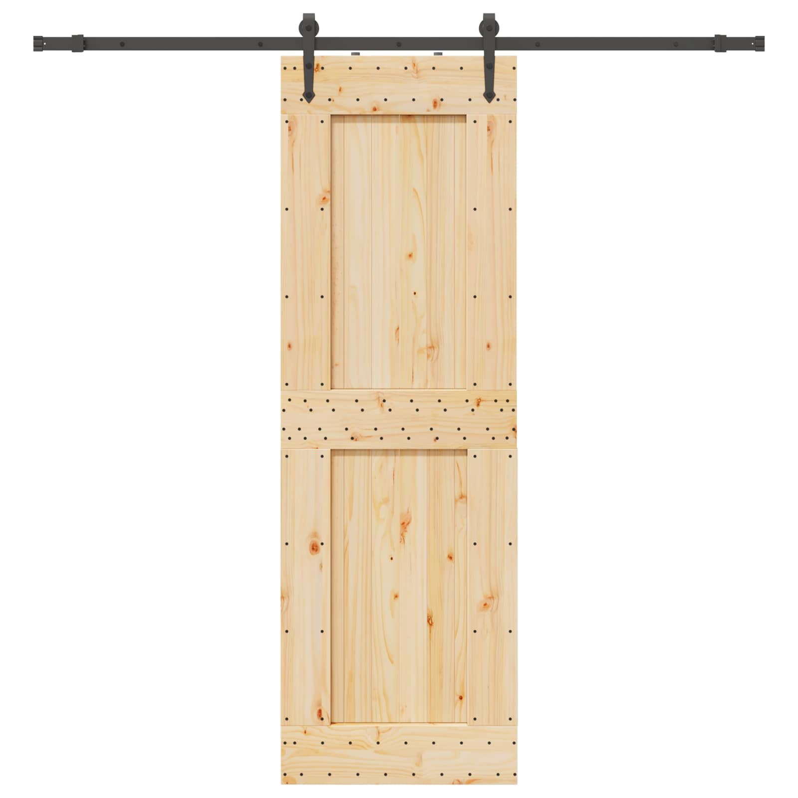 Schiebetür NARVIK Natürlich und Schwarz 70 x 210 cm (152,5 cm)