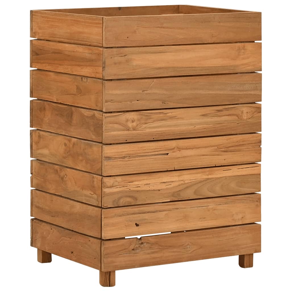 Hochbeet 100x40x72 cm Teak Altholz und Stahl