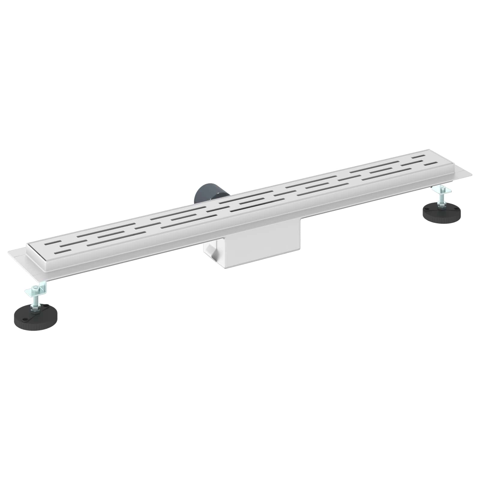 Duschabfluss mit Glasabdeckung Schwarz 50 cm Edelstahl 304