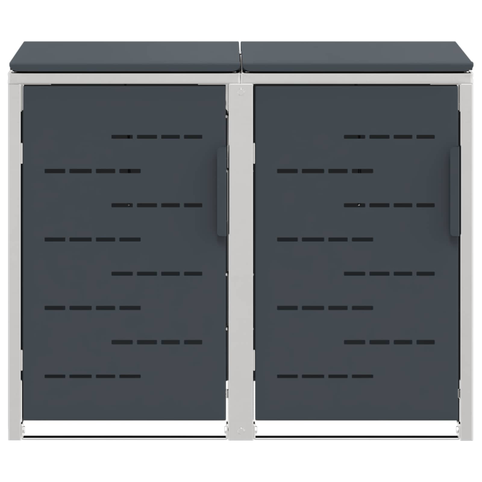 Mülltonnenbox for 2 Bins 240L Edelstahl Schwarz