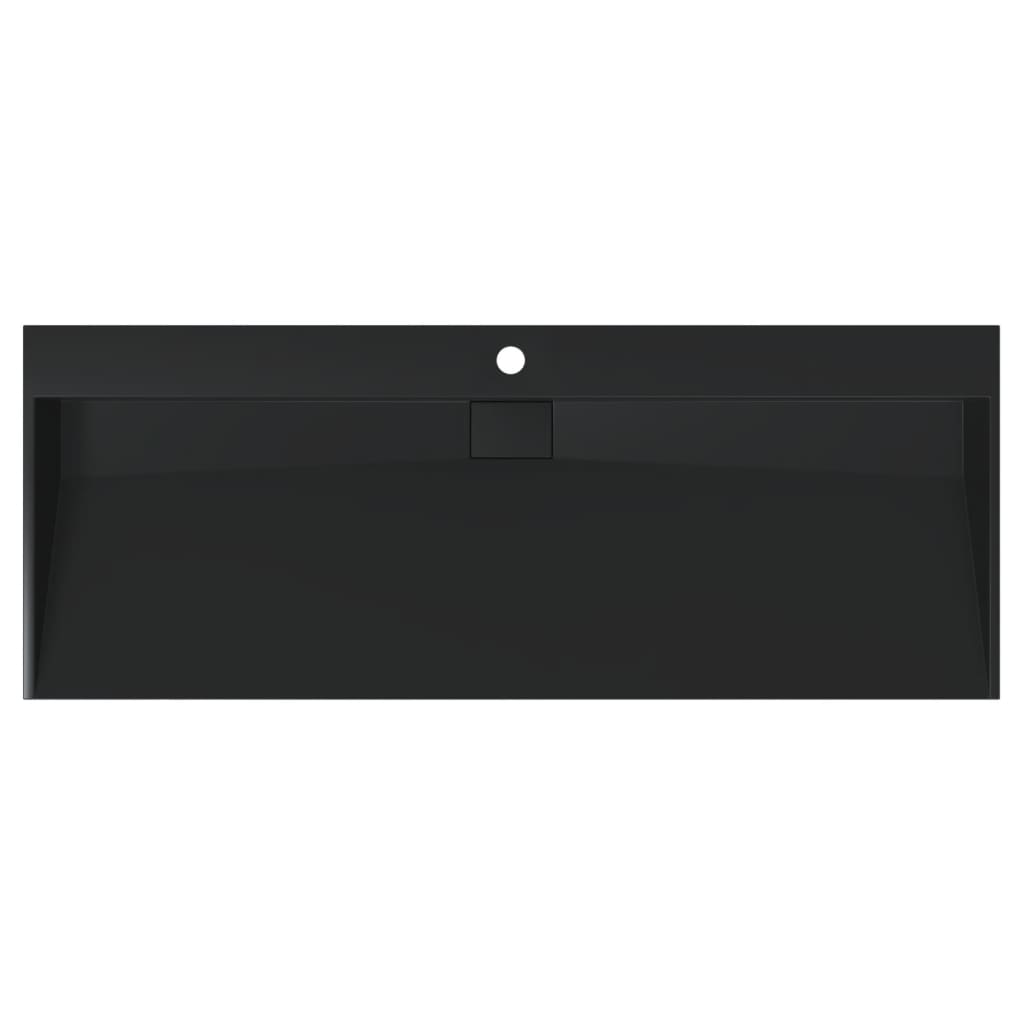 Waschbecken 60x38x11 cm Mineralguss/Marmorguss Mattschwarz