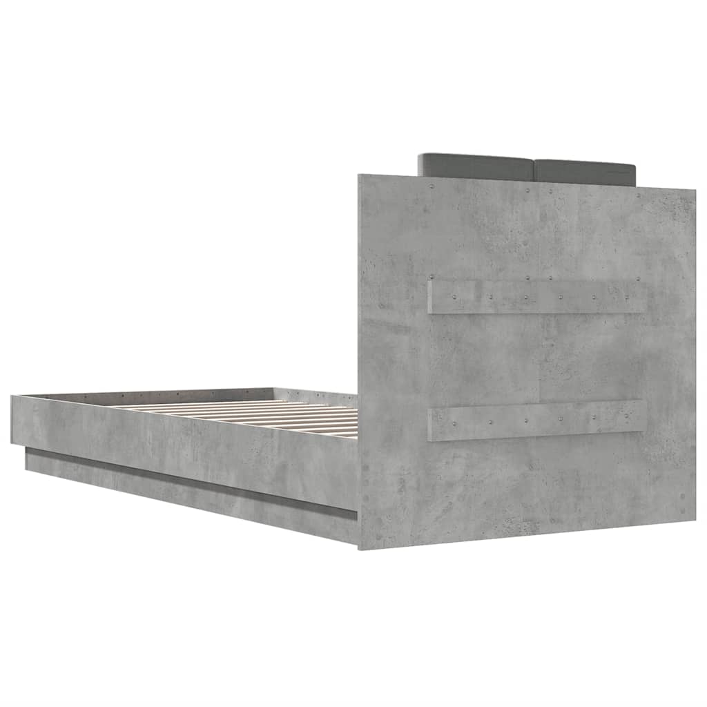 Bettgestell mit Kopfteil Grau Sonoma 180x200 cm Holzwerkstoff