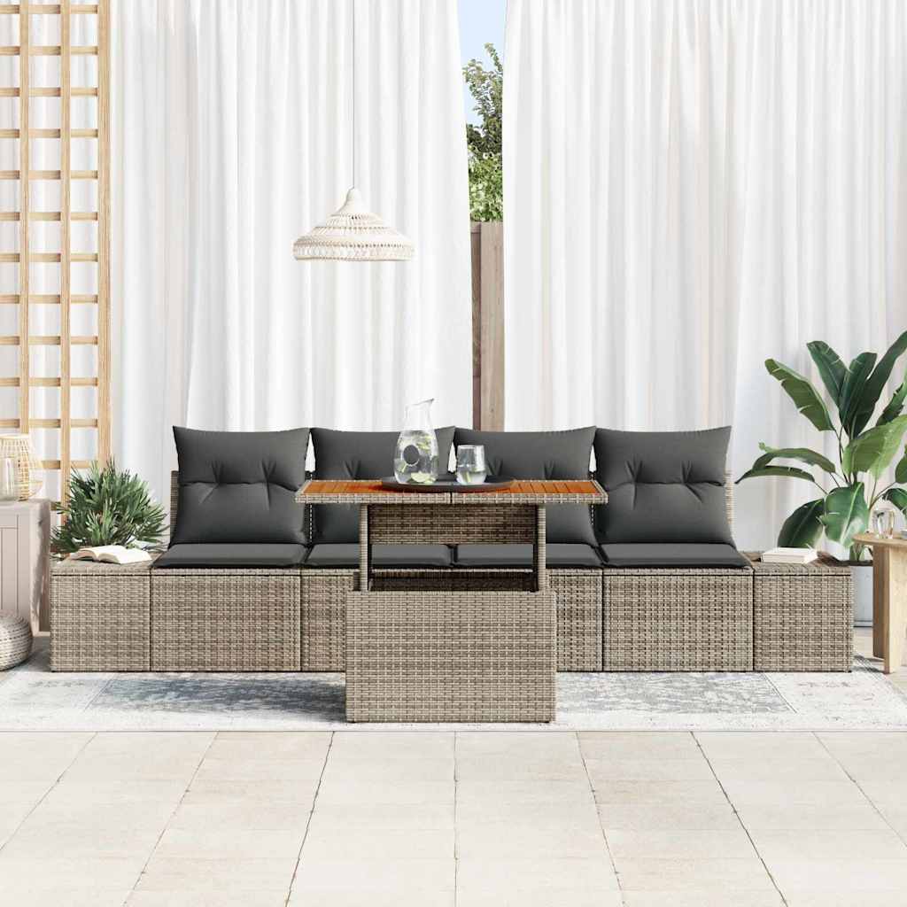 Garten Essgruppe mit Kissen 5 pcs Schwarz und Creme