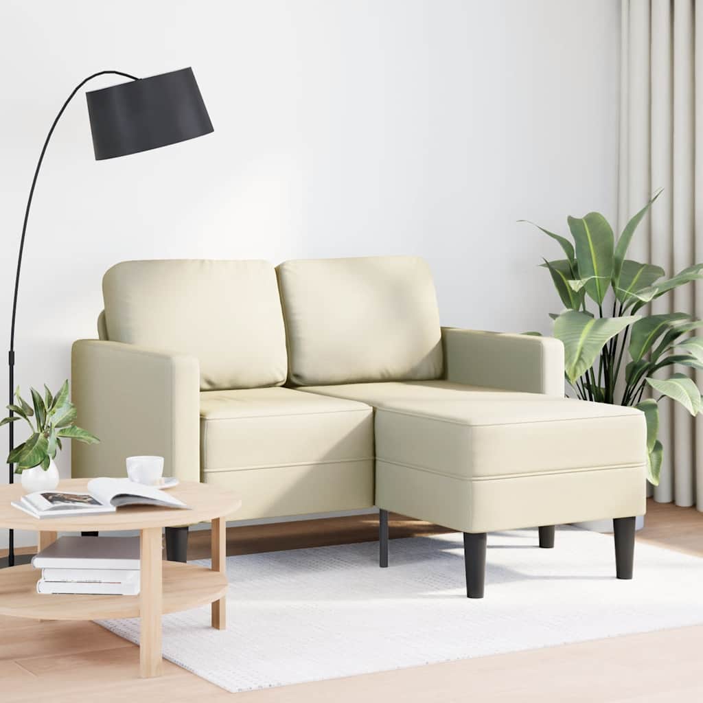 2-Sitzer-Sofa mit Chaiselongue L-förmig Schwarz 125 cm Kunstleder