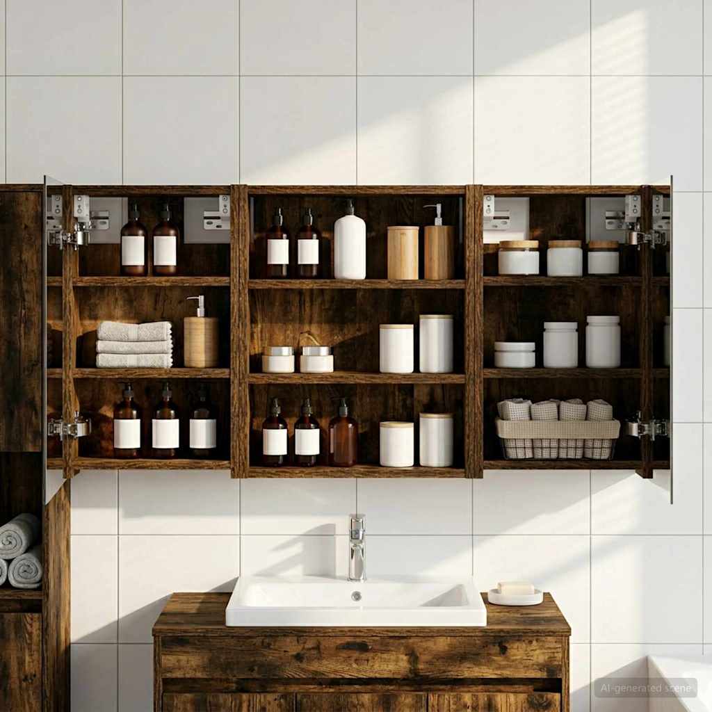 Badezimmerschrank-Set 3 pcs 80 x 10,5 x 50 cm Holzwerkstoff