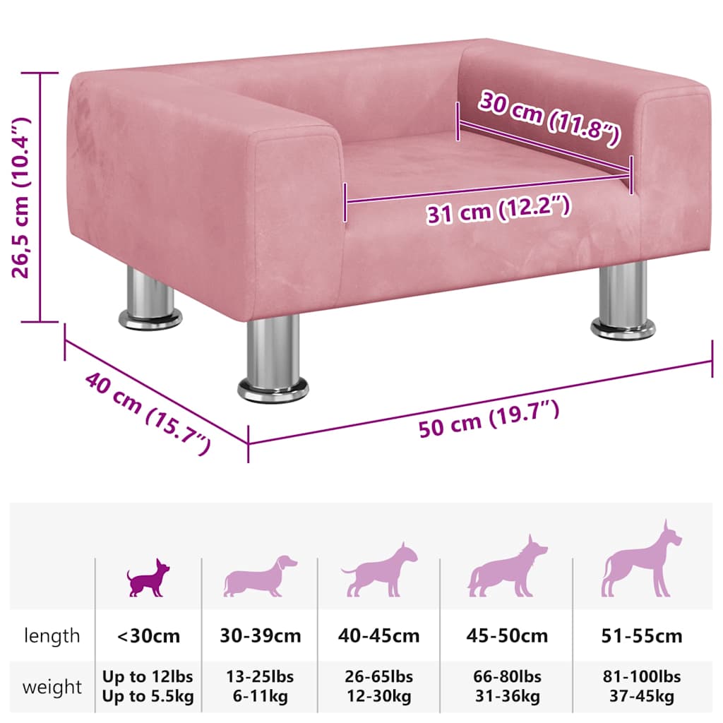 Hundebett Blau 70x45x26,5 cm Samt