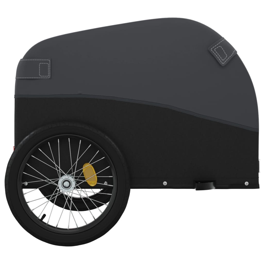 Fahrradanhänger Schwarz und Orange 30 kg Eisen