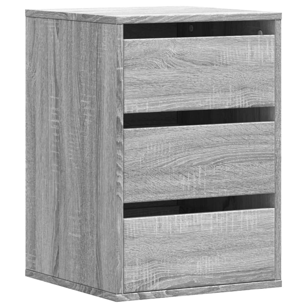Schubladenschrank Schwarz Eichen-Optik 41 x 40 x 58 cm