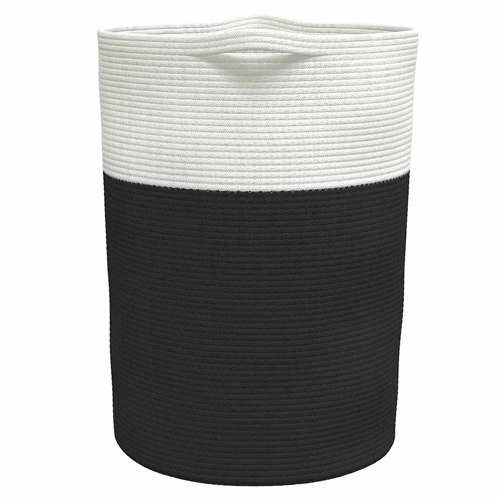 Aufbewahrungskorb Braun und Weiß Ø49x65 cm Baumwolle