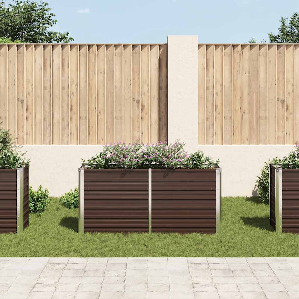 Hochbeet Braun 160 x 80 x 77 cm Verzinkter Stahl