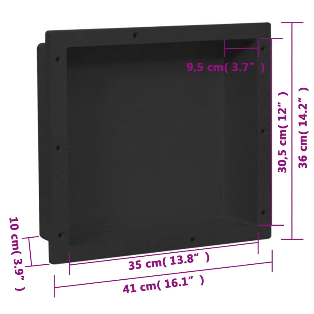 Duschnische Mattgrau 41x36x10 cm