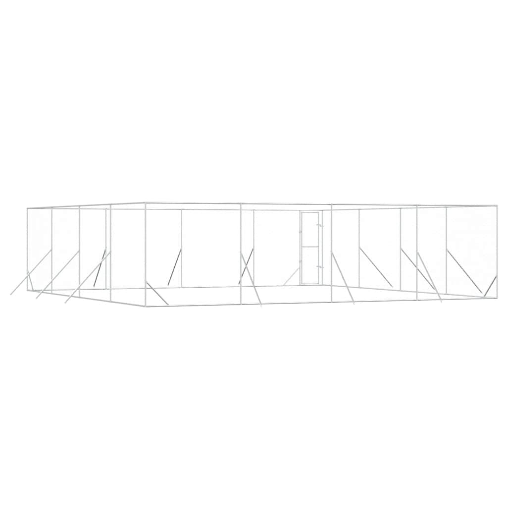 Outdoor-Hundezwinger Silbern 2x2x2 m Verzinkter Stahl