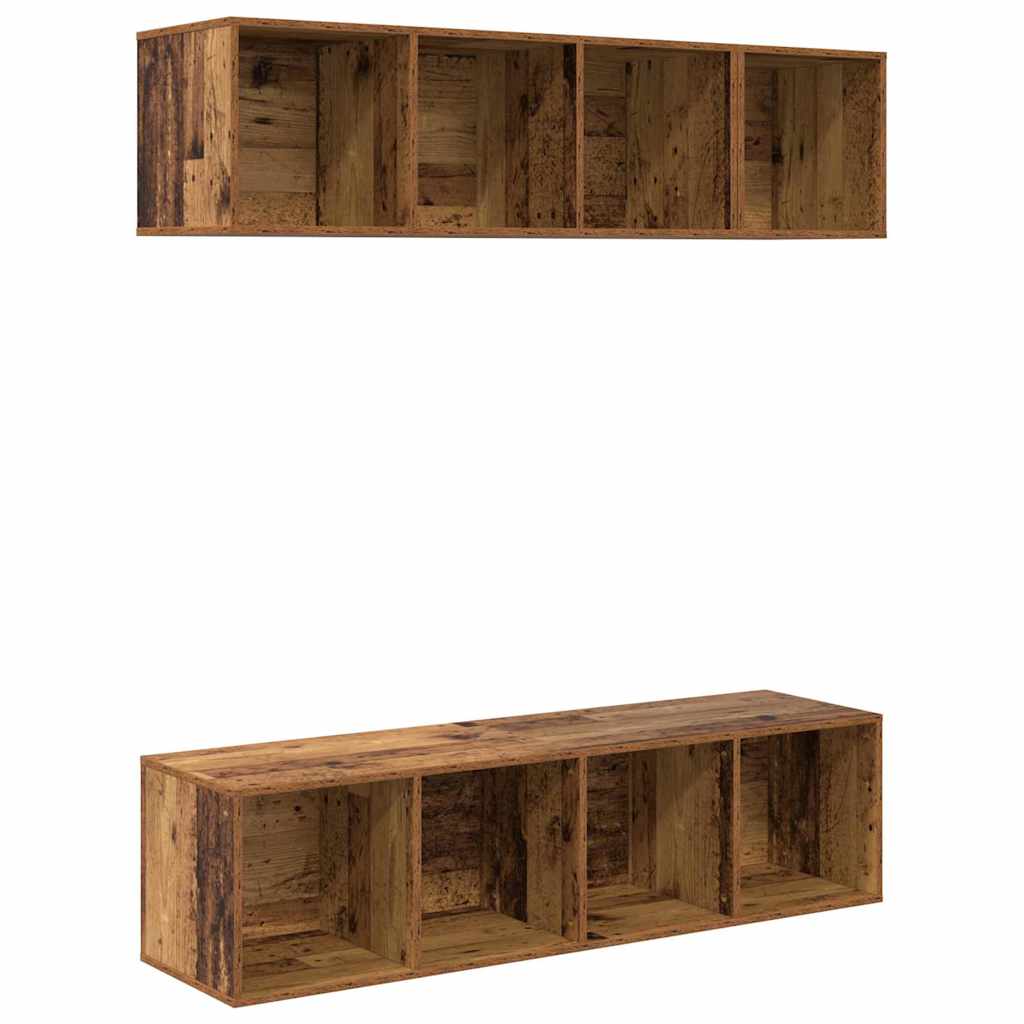 3-tlg. TV-Schrank-Set Grau Holzwerkstoff