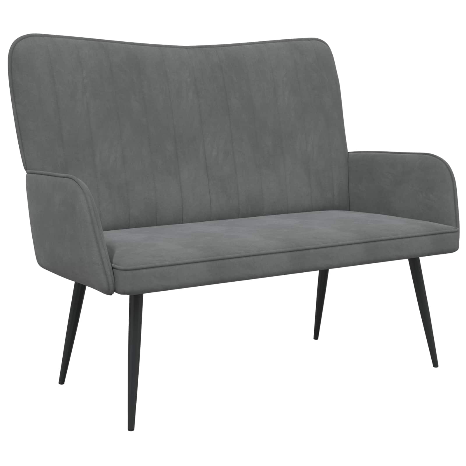2-Sitzer Sofa Hellgrau 115 x 61 x 87 cm Samt (V)