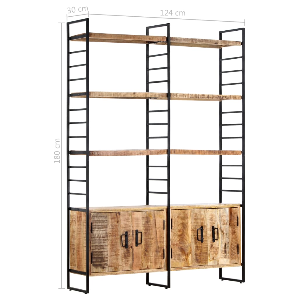 Bücherregal 4 Ebenen 124x30x180 cm Altholz Massiv