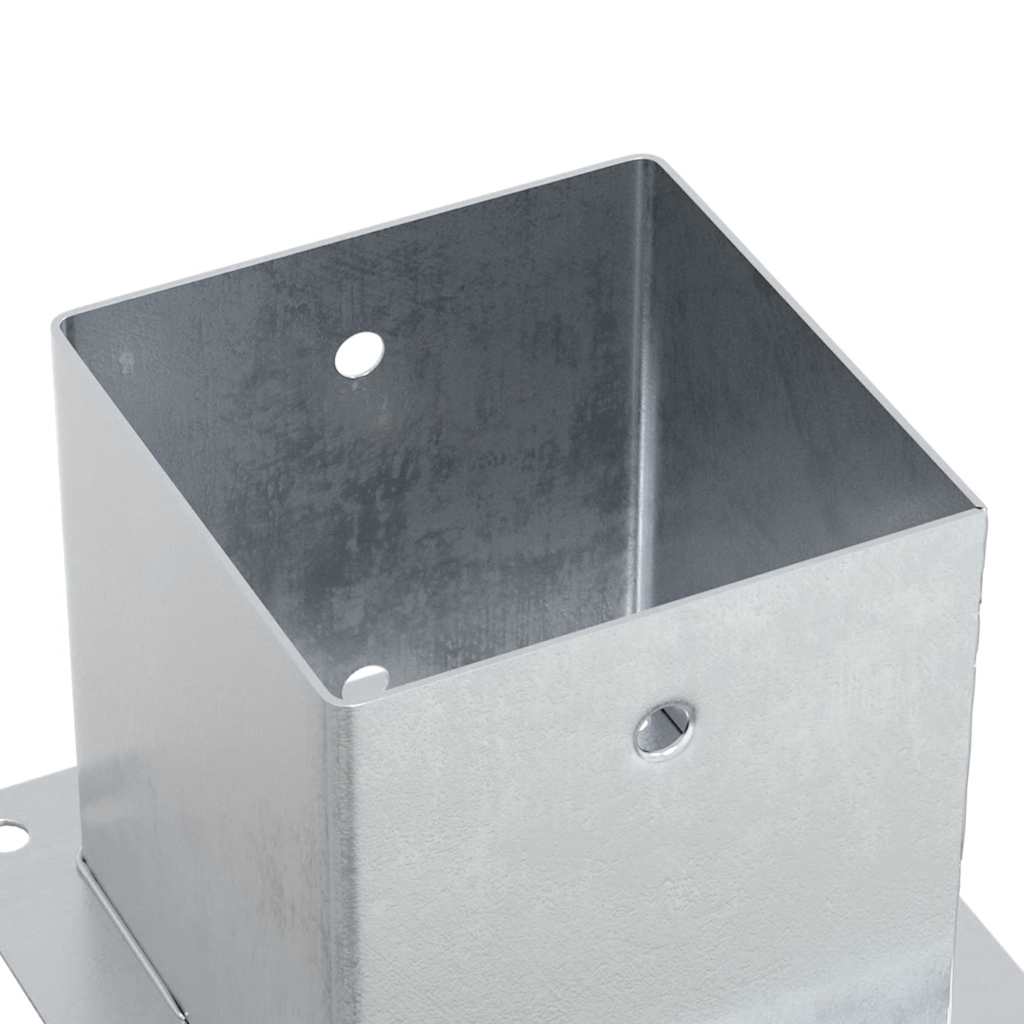 Pfostenträger Quadratisch 4Stk. Silber 46x46mm Verzinkter Stahl