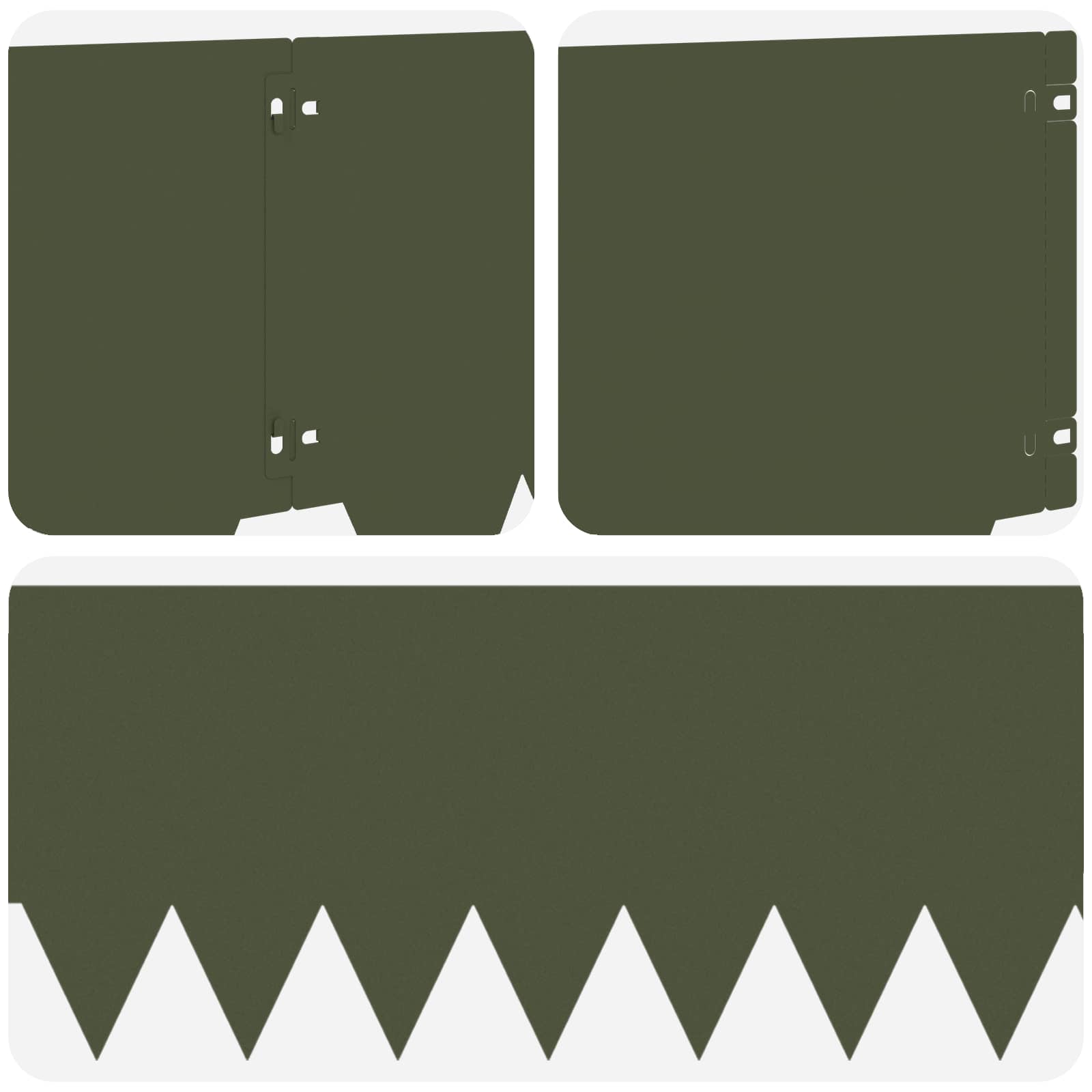 Raseneinfassung 10 pcs Länge Höhe 103 x 15 cm Stahl Schwarz