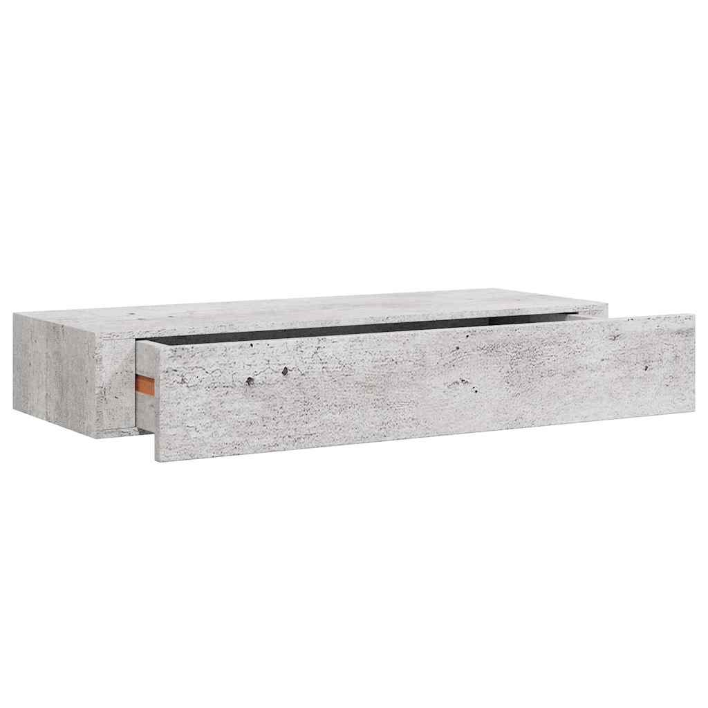 Wandregal mit Schublade Weiß 40x23,5x10 cm MDF