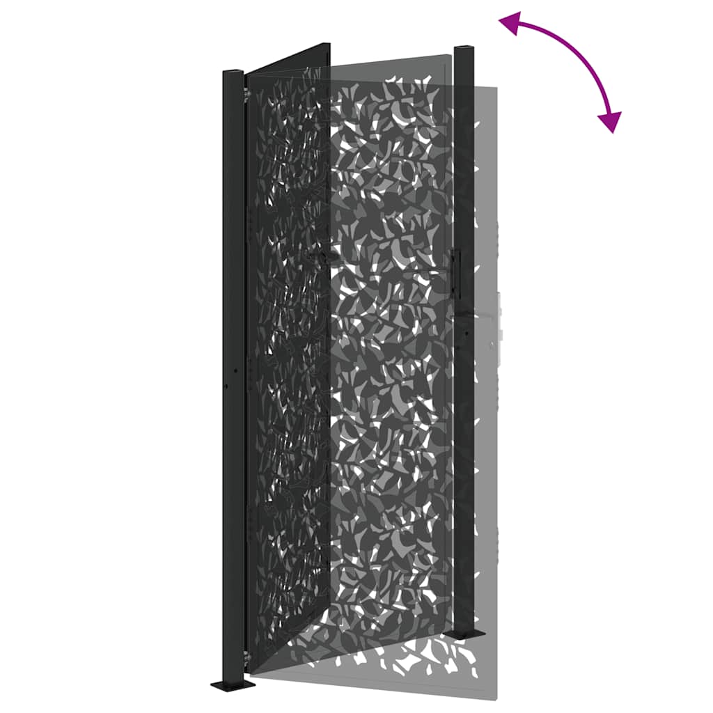 Gartentor Schwarz 100x100 cm Stahl Lichtdesign