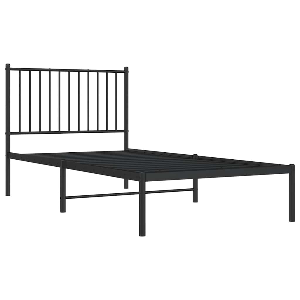 Bettgestell Metall Schwarz 75x190 cm