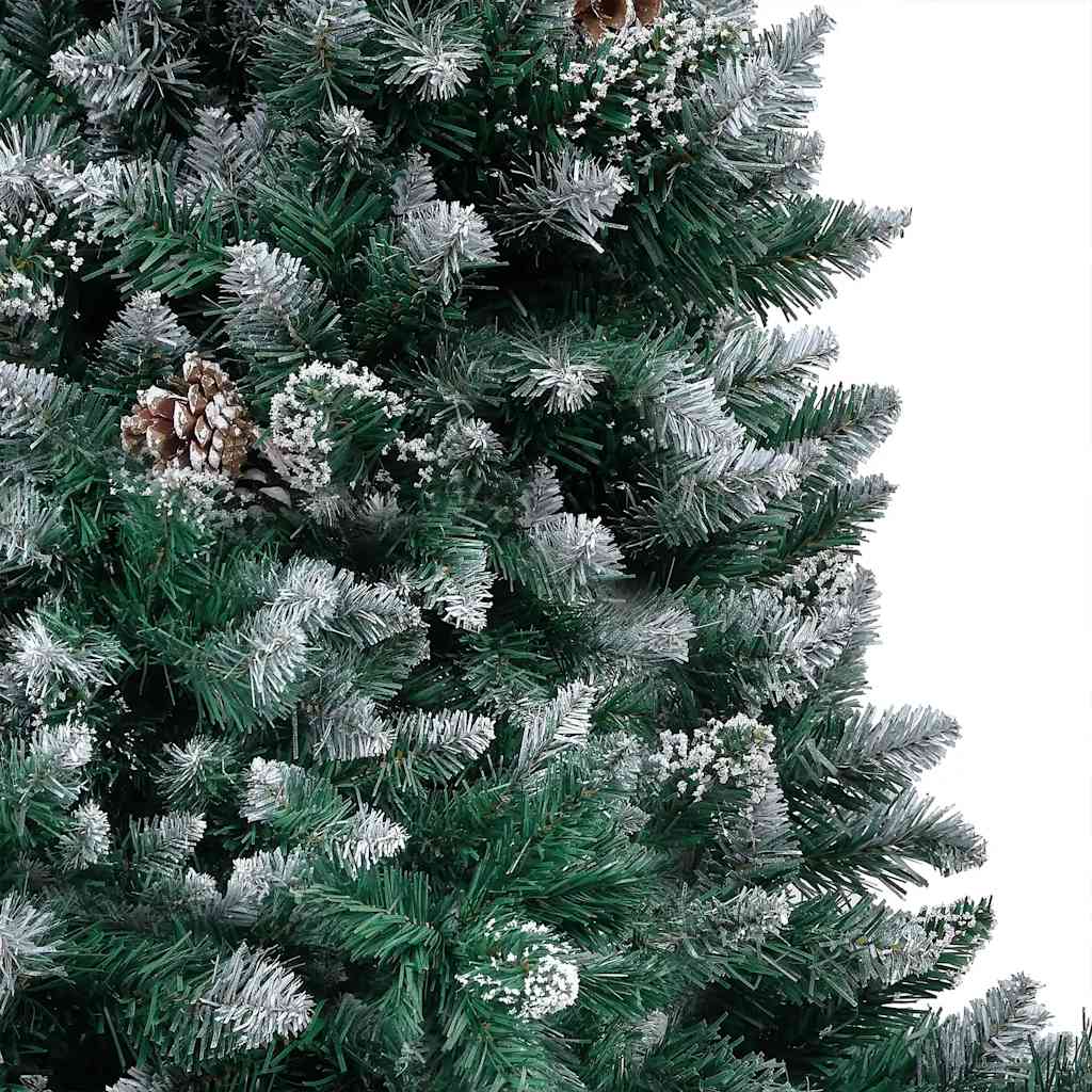 Künstlicher Weihnachtsbaum mit LEDs Kugeln Zapfen 150 cm