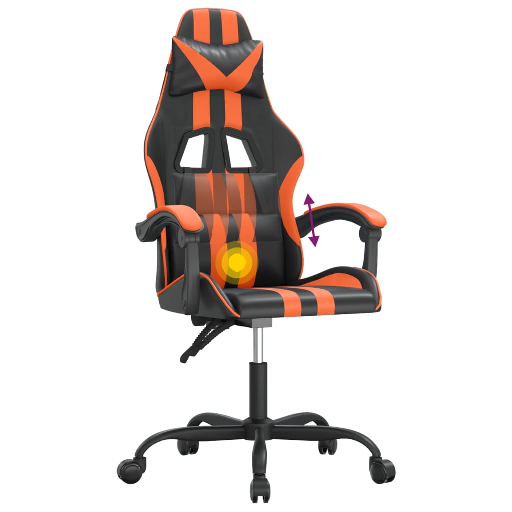 Gaming-Stuhl Drehbar Schwarz und Blau Kunstleder
