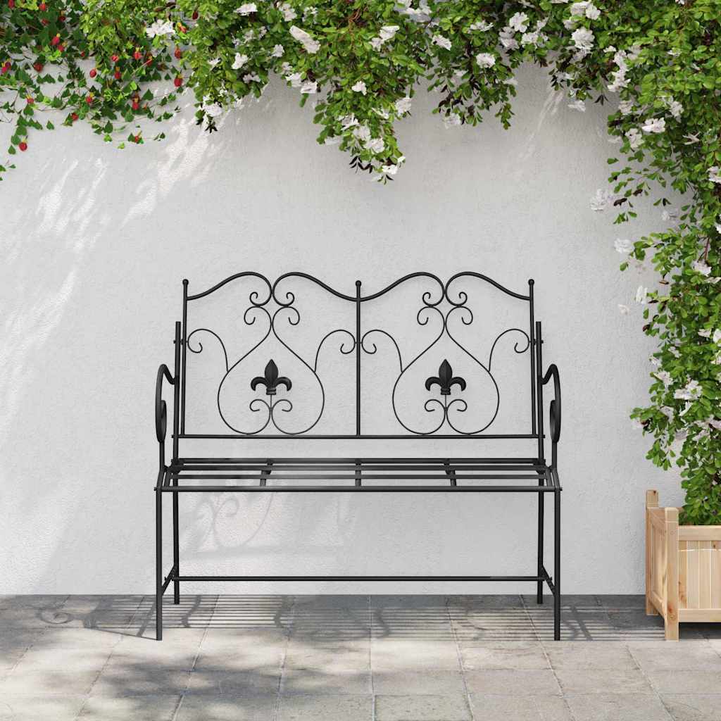 Gartenbank Antik Weiß 104 x 54 x 93 cm Stahl