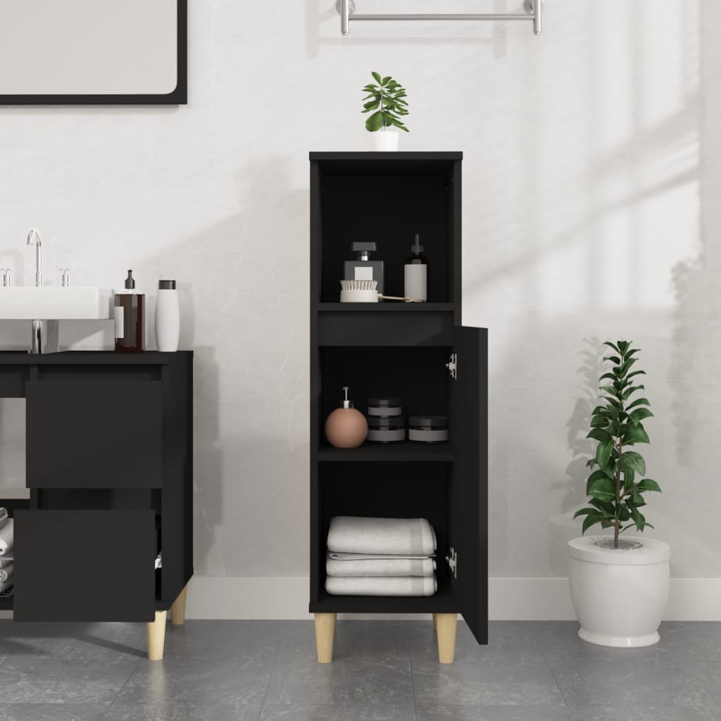 Badschrank Weiß 30x30x100 cm Holzwerkstoff