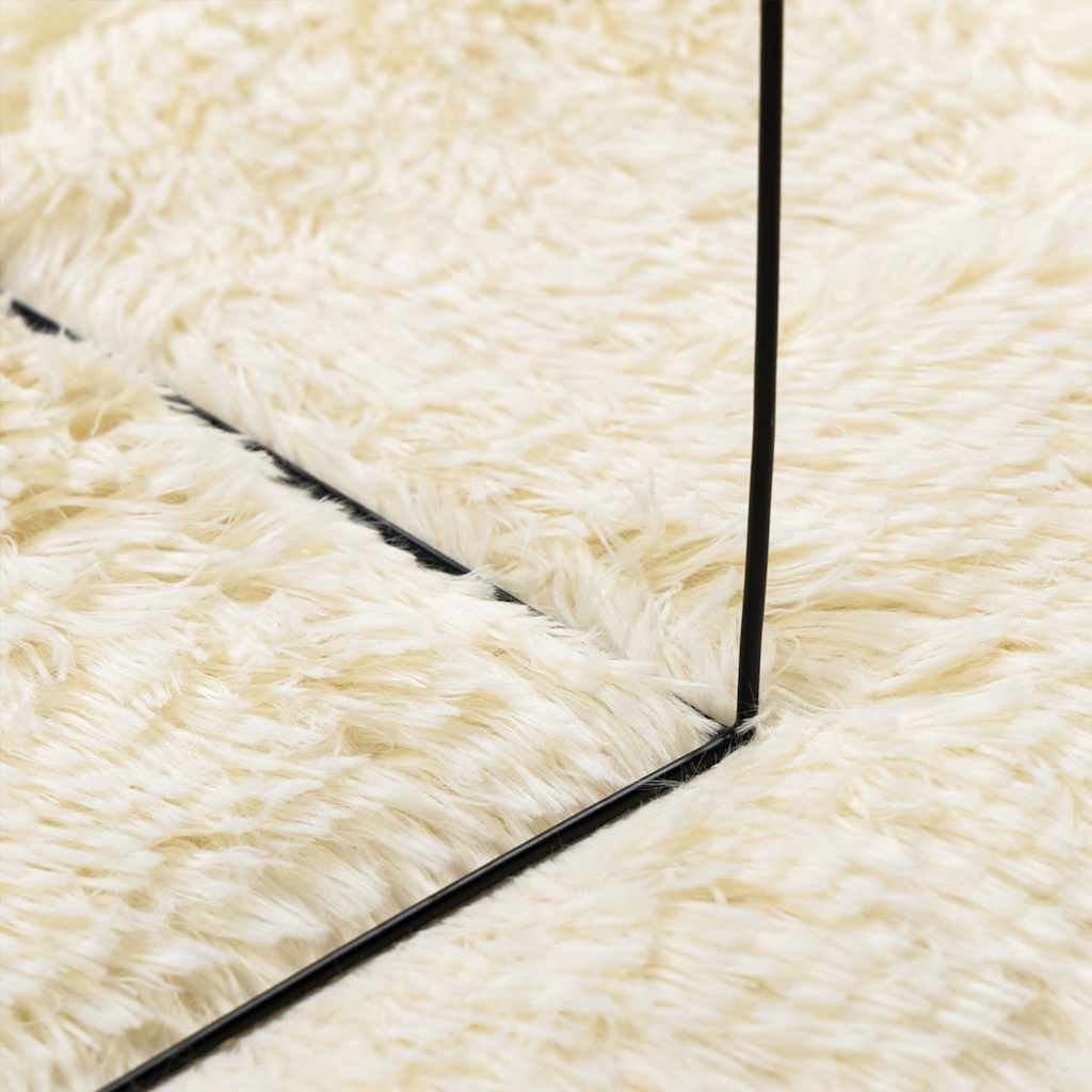 Teppich Shaggy Hochflor NAVARRA Beige 60x100 cm Polyester