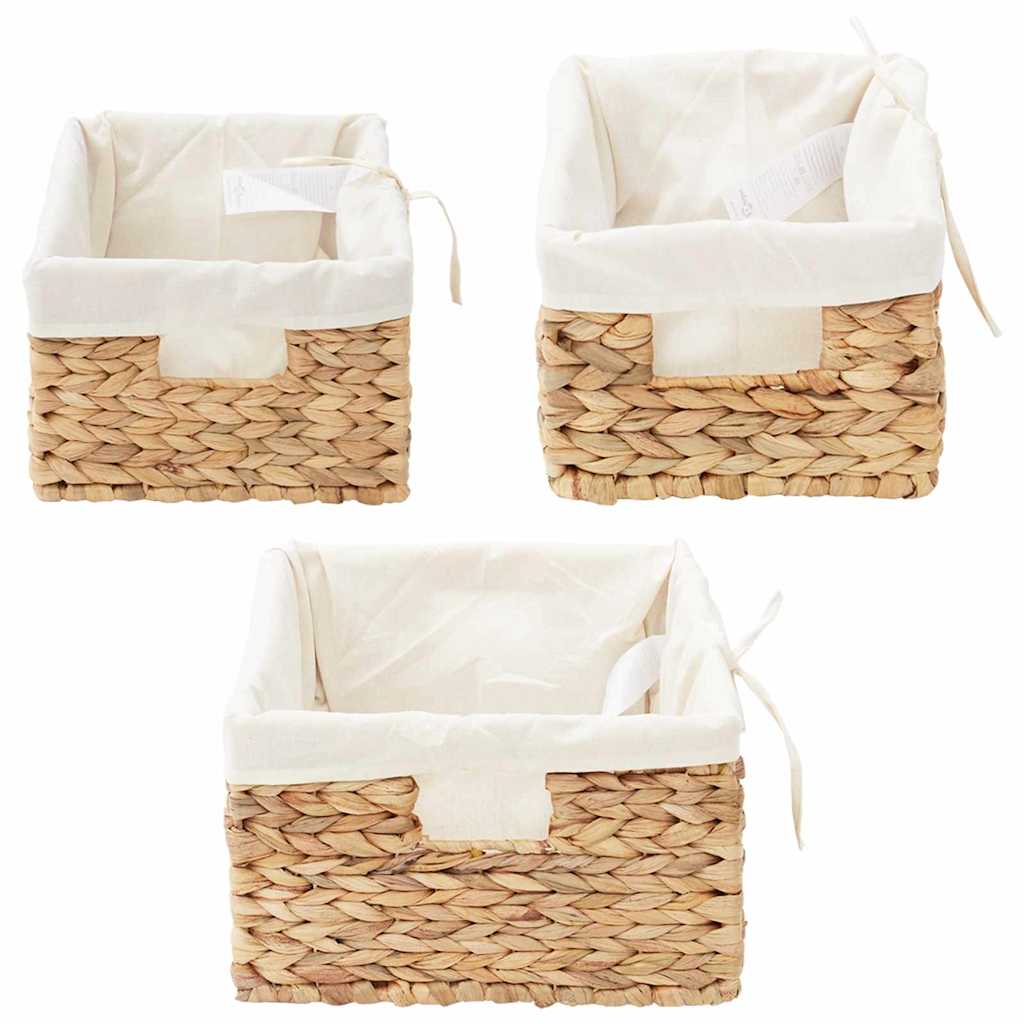Aufbewahrungskörbe 3 pcs Natur Wasserhyazinthe