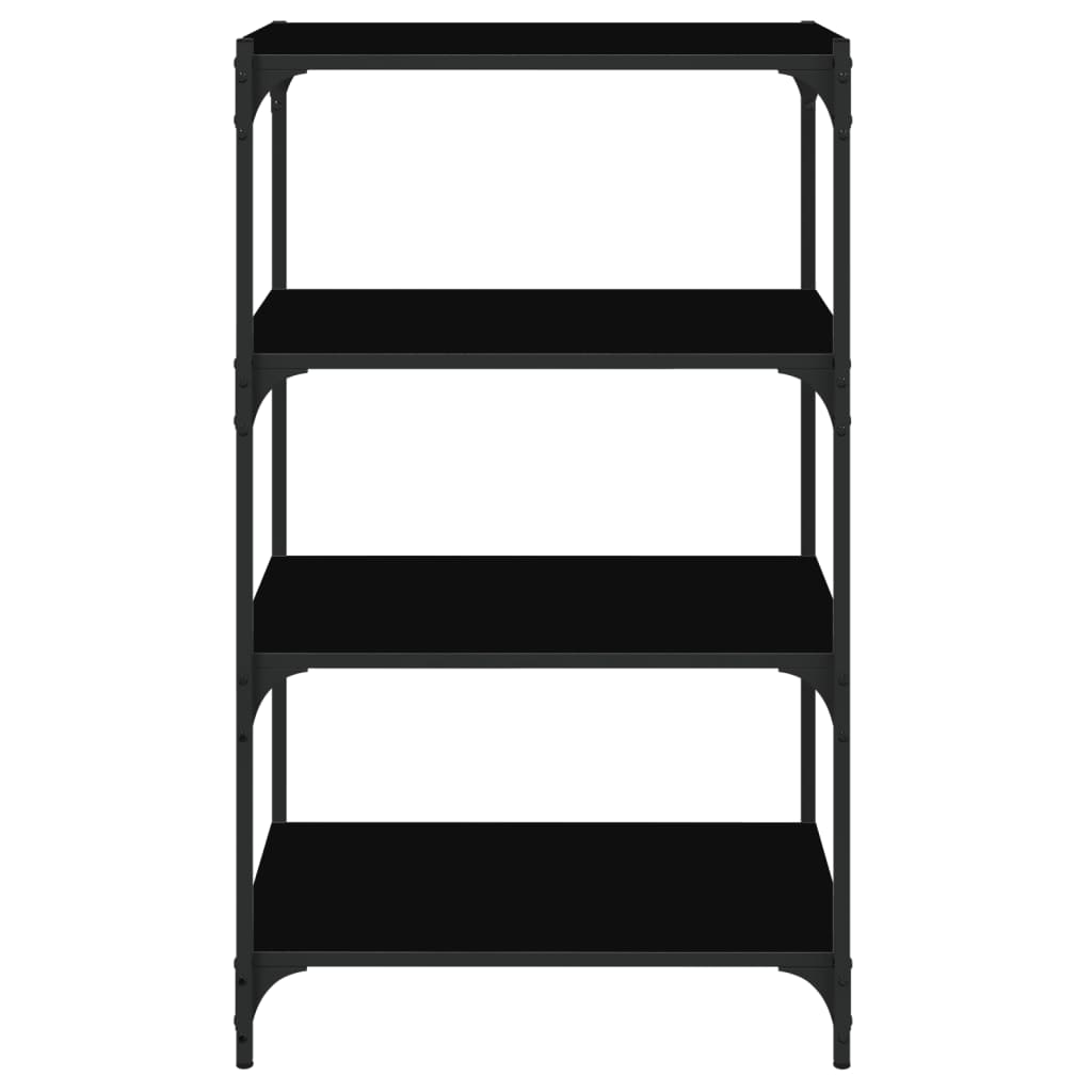 Bücherregal Schwarz 40x33x70,5 cm Holzwerkstoff und Stahl
