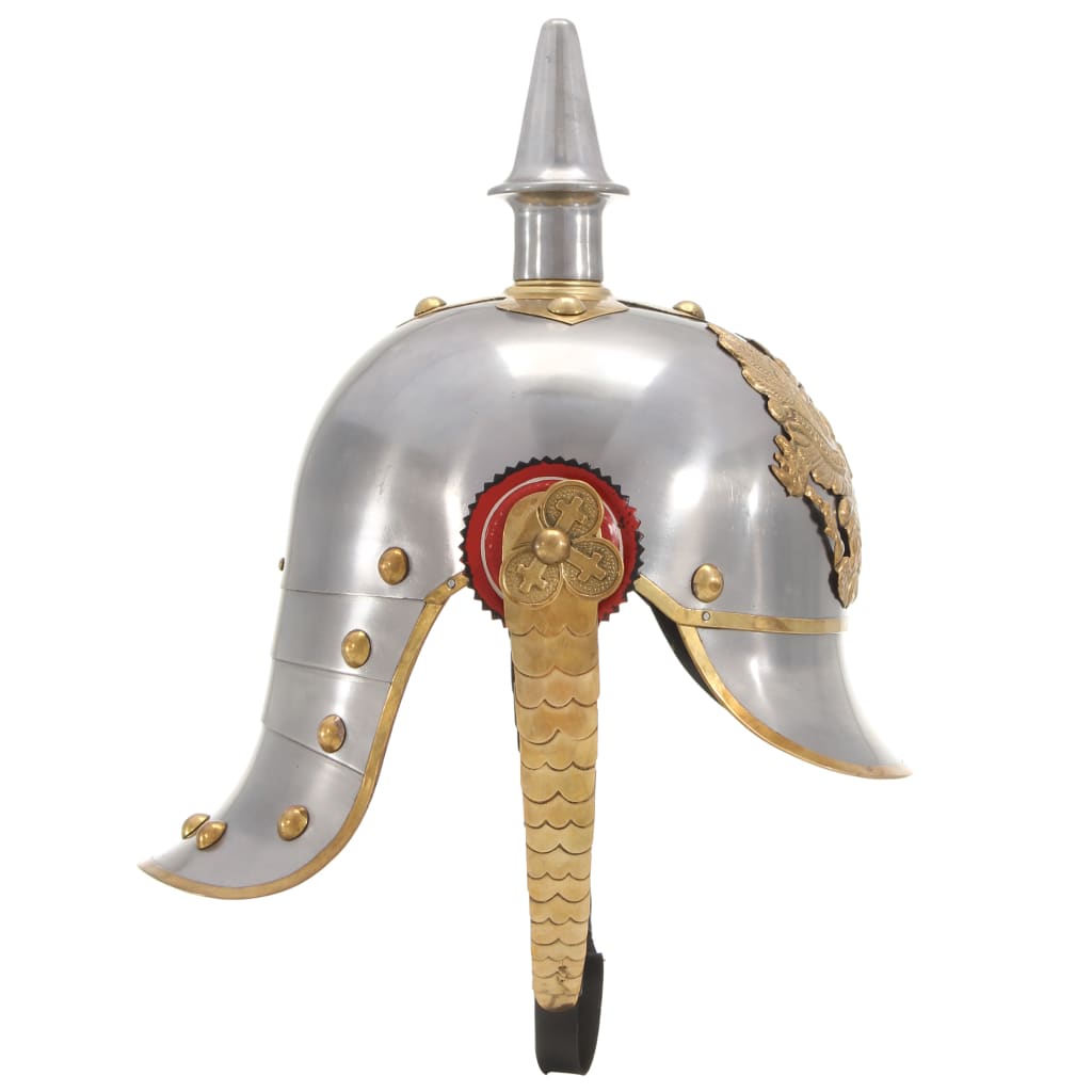 Preußische Pickelhaube Antik Replik für LARP Schwarz Stahl