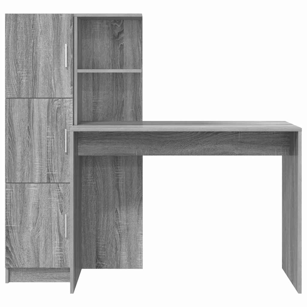 Schreibtisch 2 pcs Beton Grau