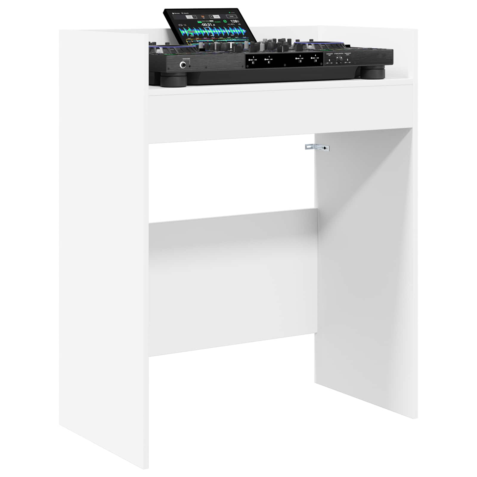 DJ Tisch Weiß 102 x 45 x 102 cm Holzwerkstoff