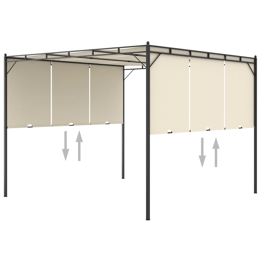 Pavillon 4 x 3 x 2,3 m Grün Polyester und Stahl