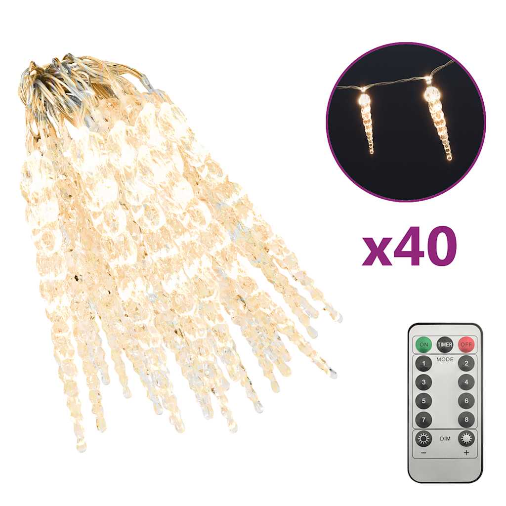 Eiszapfen-Lichterkette 200 LEDs Blau 20 m Acryl PVC