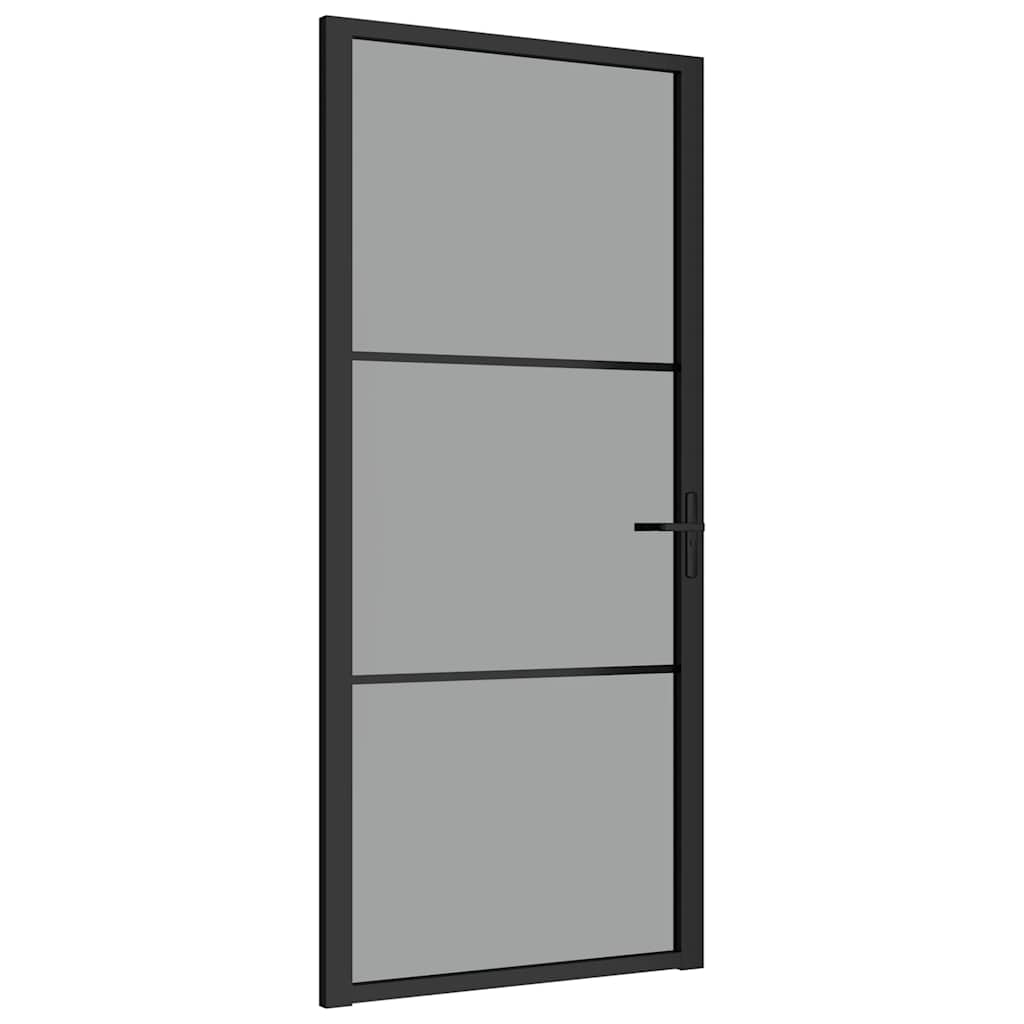Innentür ESG Glas und Aluminium 76x201,5 cm Schwarz