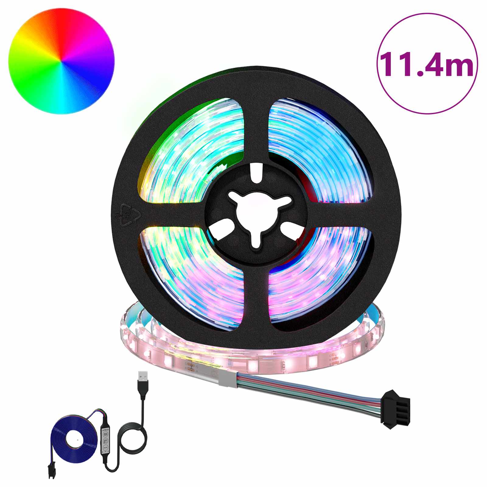 LED Streifen 2 pcs Schwarz und Transparent 3000 mm