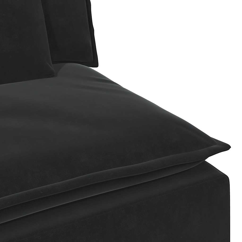 Modulares Sofa Endmodul mit Armlehne Kissen Blau 100 cm