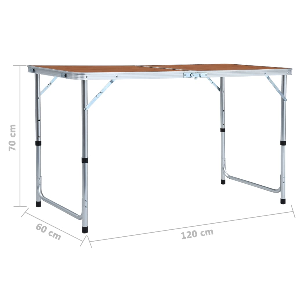 Campingtisch Klappbar Grau Aluminium 120x60 cm