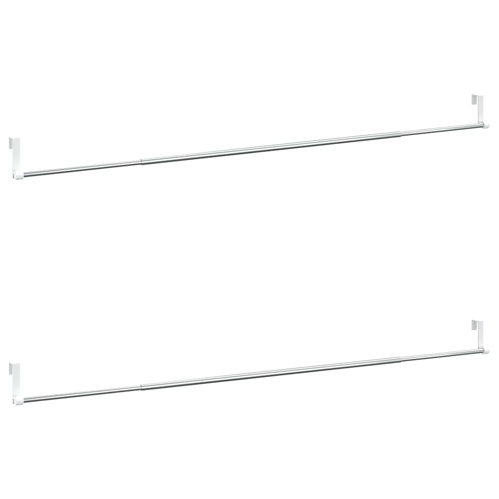 Gardinenstangen 2 Stk. Weiß und Silbern 40-60 cm Aluminium