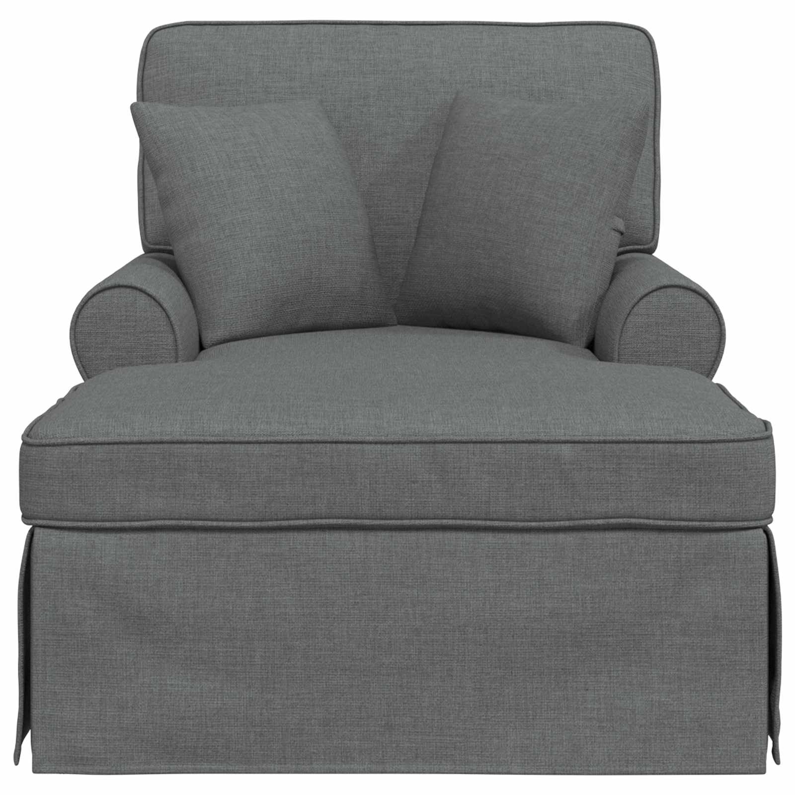 Chaise Lounge mit Rock mit Kissen 3 pcs Hellgrau Stoff